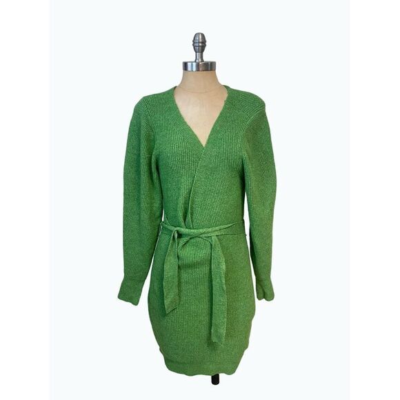 FREE PEOPLE Sienna Green Wrap Dress Small NWT - Picture 2 of 6